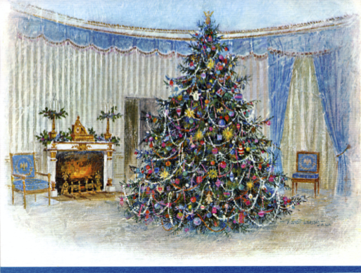 White House Blue Room Christmas